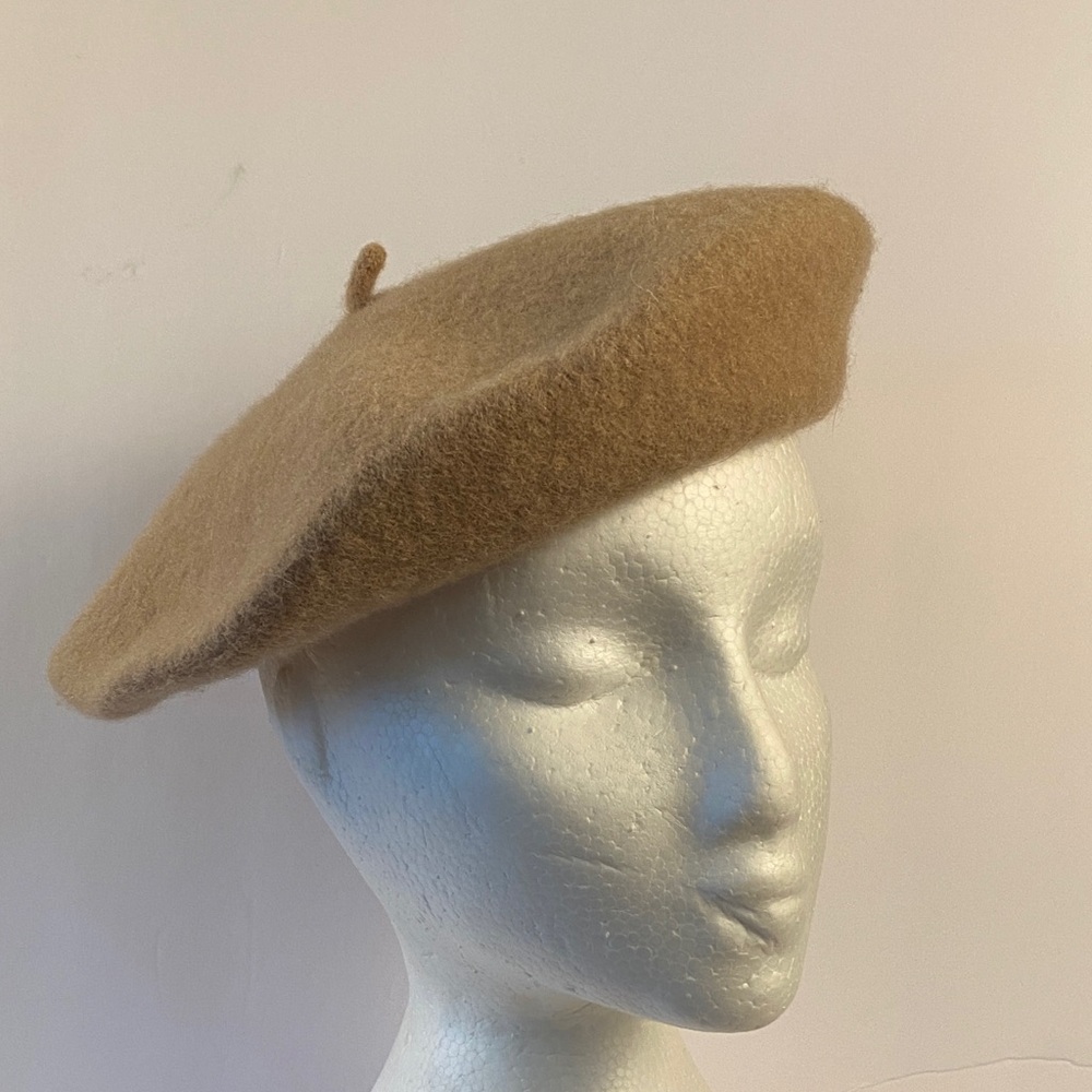 Classic Tan Beret 100% wool